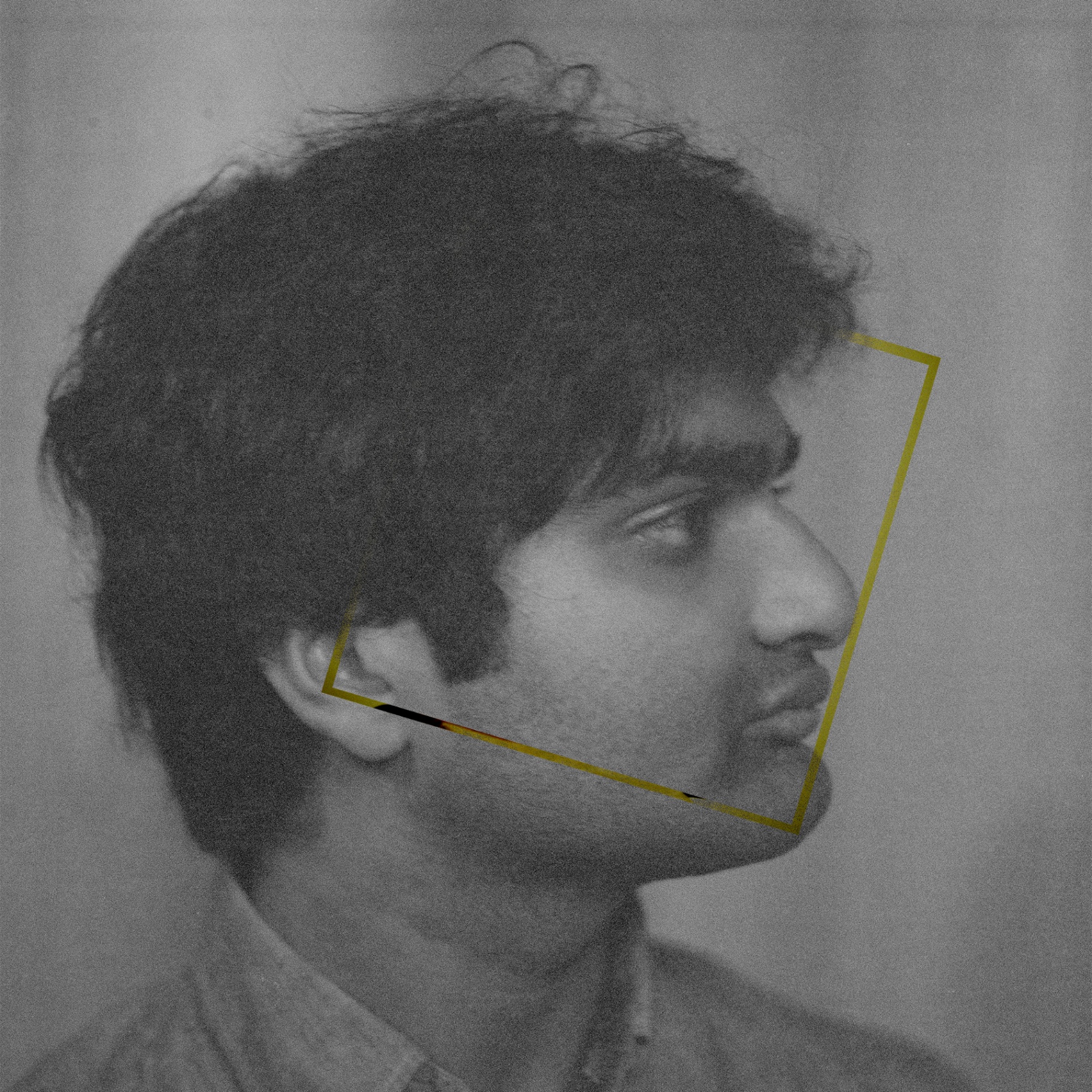 Eshan Agarwal in profile with a gold geometric overlay